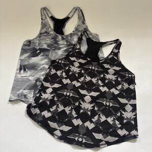 Lot of 2 Lucy Multi Colored Racerback‎ Summer Colorful Tank Size XL Geometric